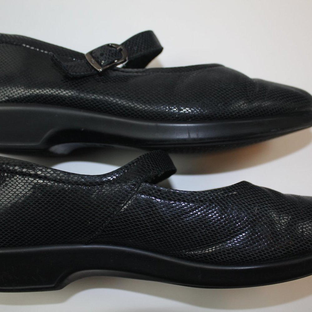 SAS Maria Black Snake Print Leather Mary Jane Comfort Womens Shoes Size 8.5 WW - Picture 9 of 10